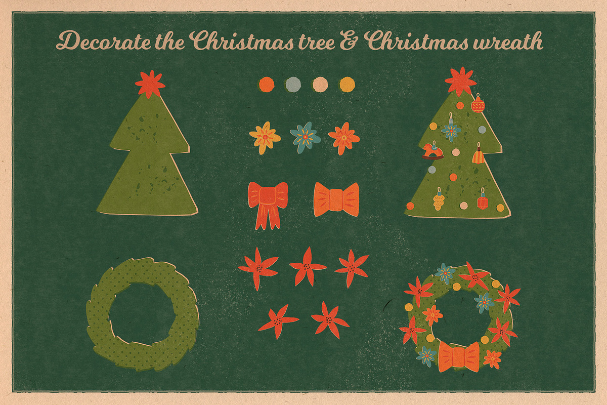 Retro Christmas Clipart & Graphics, a Seasonal Illustration by Paper Cherry (Photo 5 of 21)