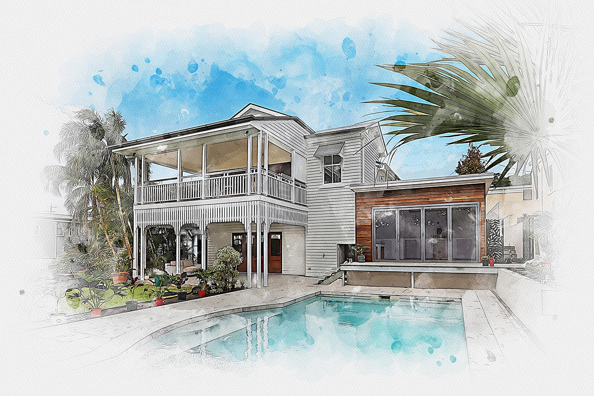 Watercolor House Painting Art Effect, an Action Add-On by MRI STUDIO (Photo 16 of 17)