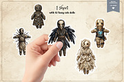 Witchcraft Clipart Paper Dolls, a Decorative Illustration by Print Haven Mochi Vintage (Thumbnail 4 of 6)
