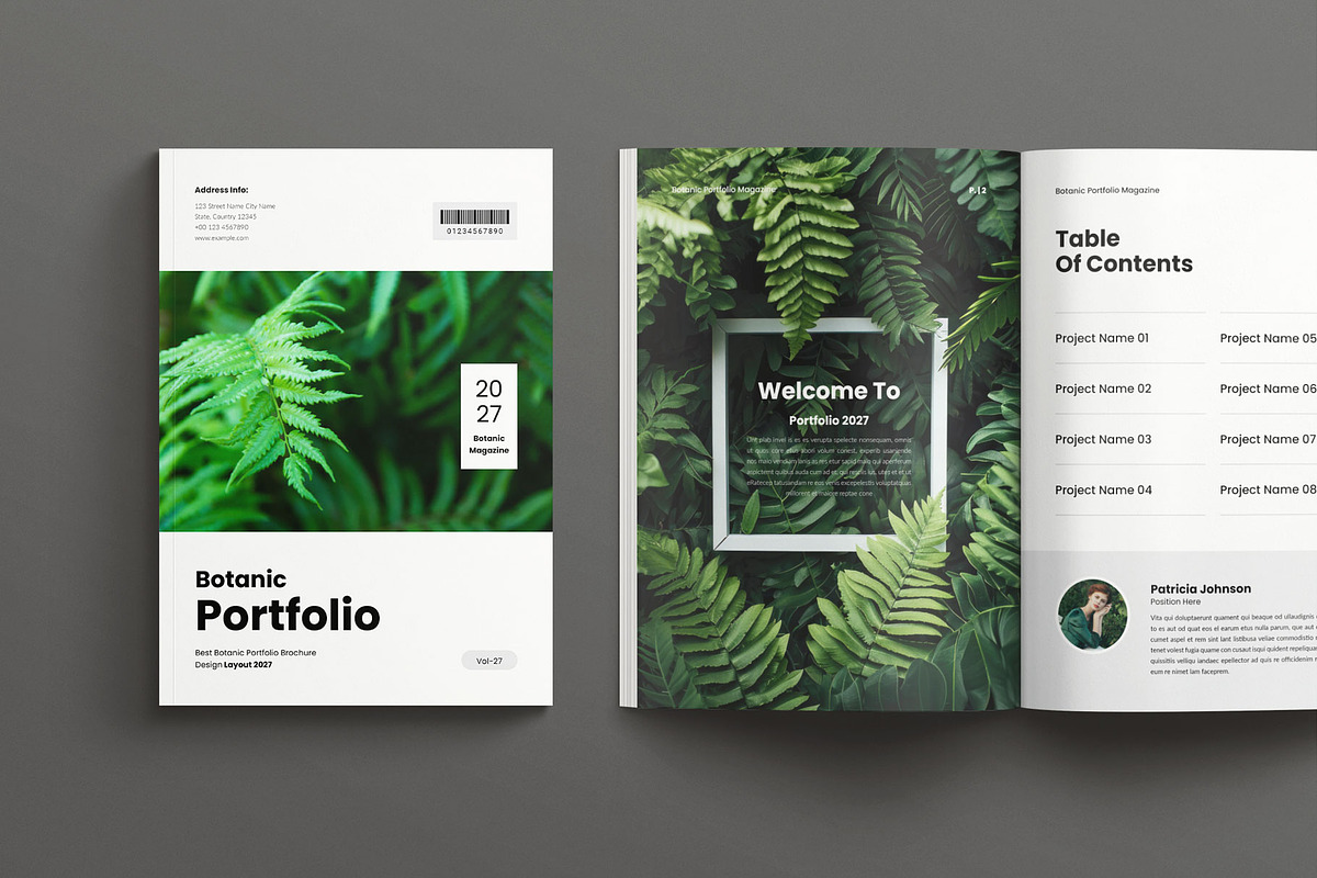 Botanic Portfolio Brochure Layout, a Magazine Template by Seeing-art (Photo 2 of 11)