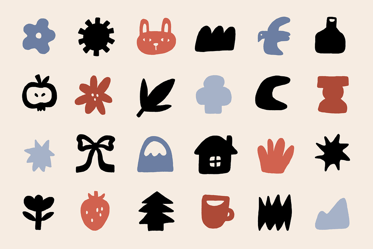 TOTALLY NAIVE: 180+ ELEMENTS, a Decorative Illustration by katieromanoff_art (Photo 6 of 12)
