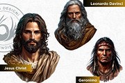 Historical figures clipart Set, a Person Illustration by ThatsDesignArt (Thumbnail 10 of 10)