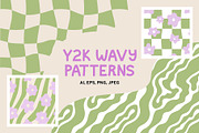 Y2K Wavy Patterns collection, a Pattern Graphic by Felizabeth Design (Thumbnail 1 of 13)