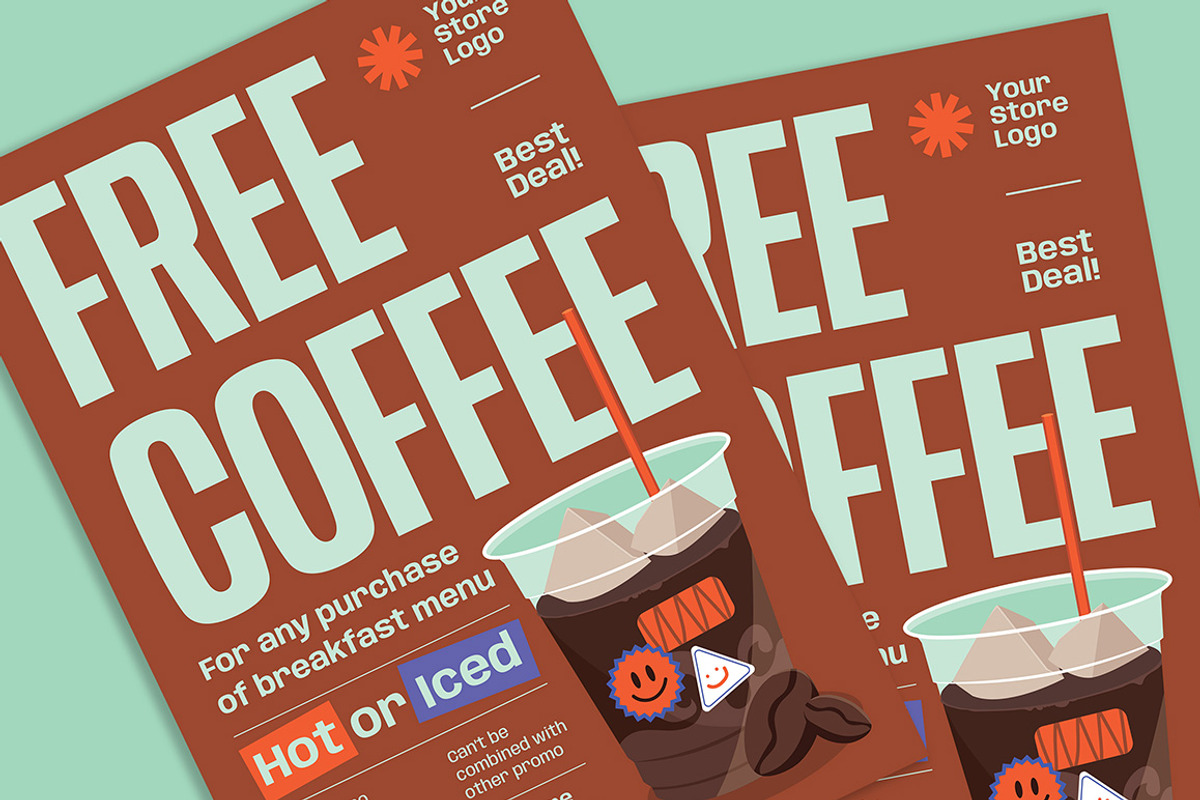 Free Coffee Flyer, a Flyer Template by Gumico Studio. (Photo 2 of 3)