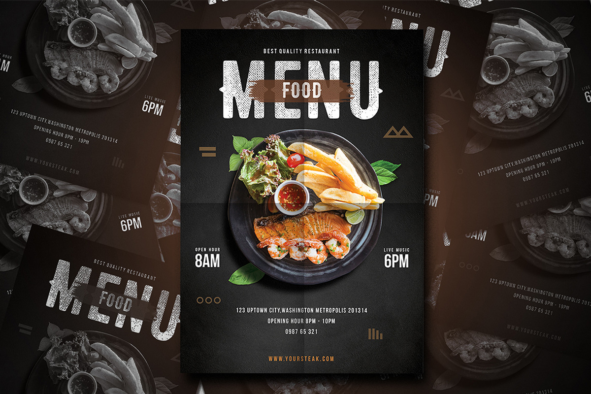 Modern Food Menu, a Flyer Template by Tokosatsu (Photo 3 of 4)