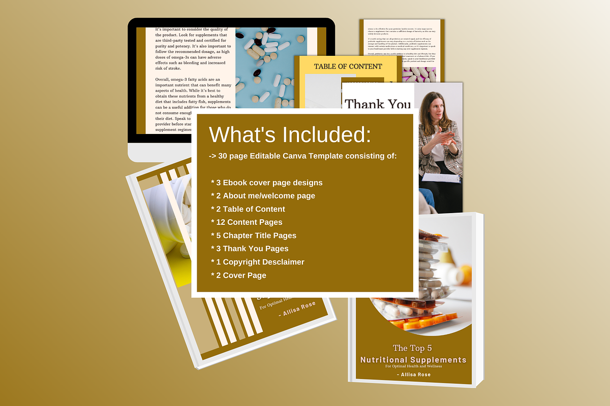 Top 5 Nutrient Supplements, a Books & Magazine Mockup by Millennials Marketing (Photo 5 of 7)
