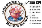 Valentines Coffee Cups Clipart, an Illustration by Craft Nest (Thumbnail 2 of 9)