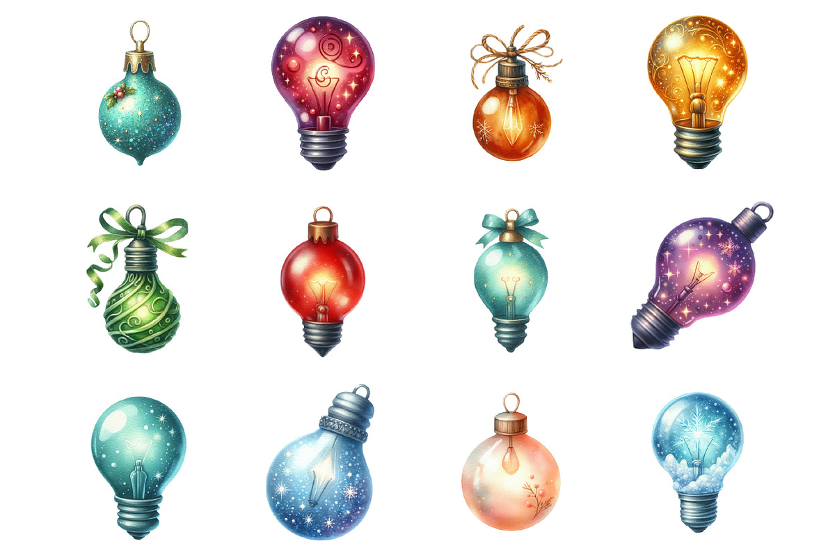 Watercolor Christmas Lights Clipart, a Graphic by CitraGraphics (Photo 4 of 4)