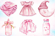 Watercolor Pink Baby Shower Clipart, an Illustration by Canvas Craft (Thumbnail 3 of 3)