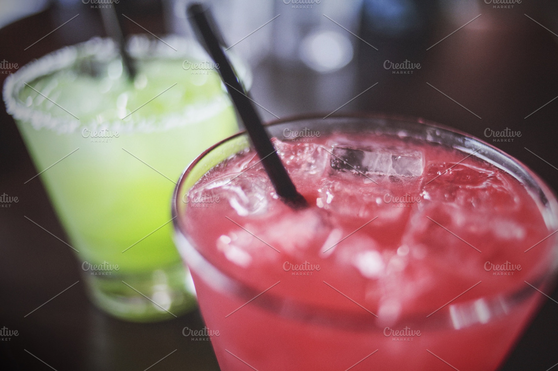 Two Different Colored Margaritas