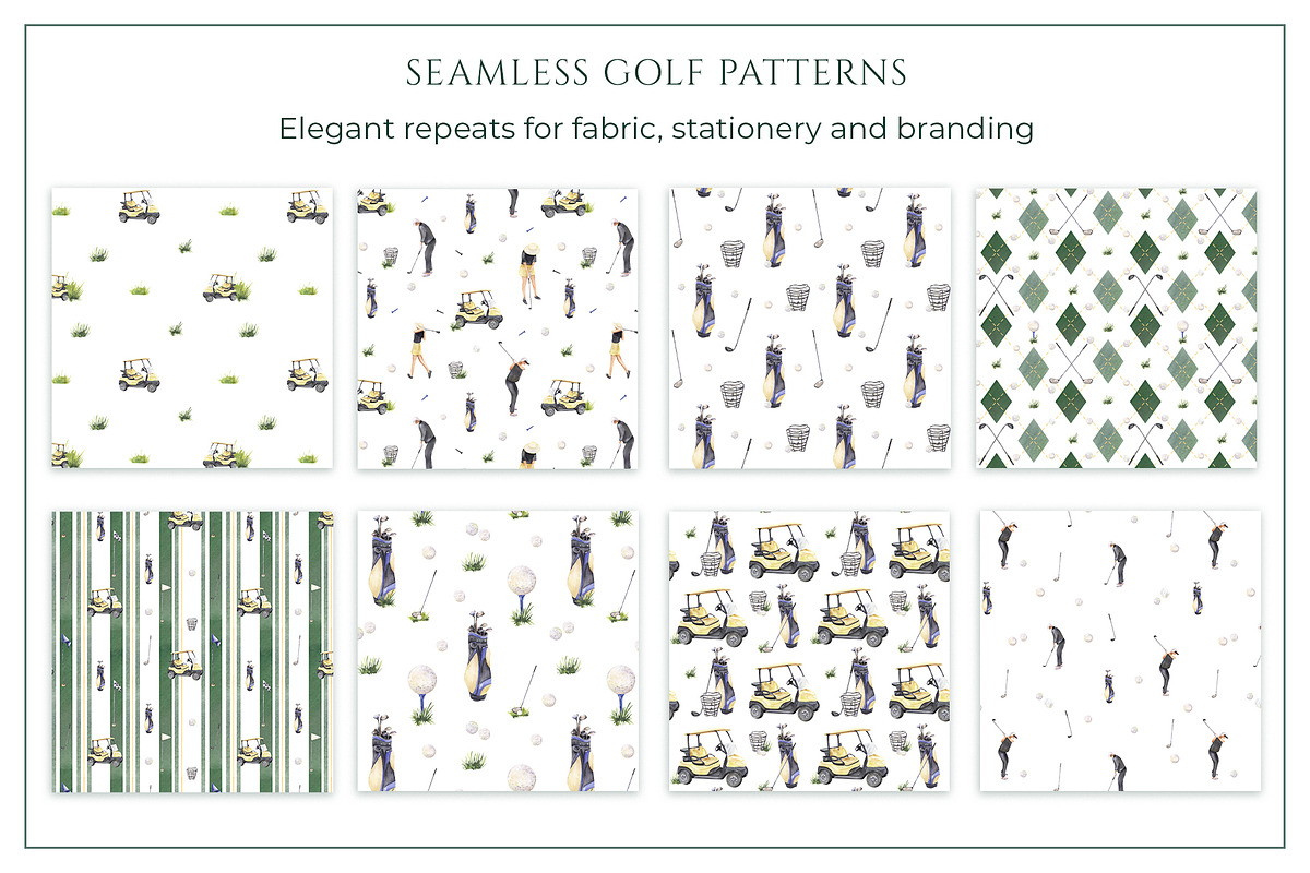 Golf Club Watercolor Collection, a Sport Illustration by WatercolorElena (Photo 8 of 13)