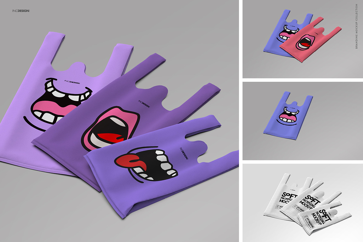 WCut Eco Bag Soft Packaging Mockup, a Packaging Mockup by INCDesign (Photo 4 of 14)