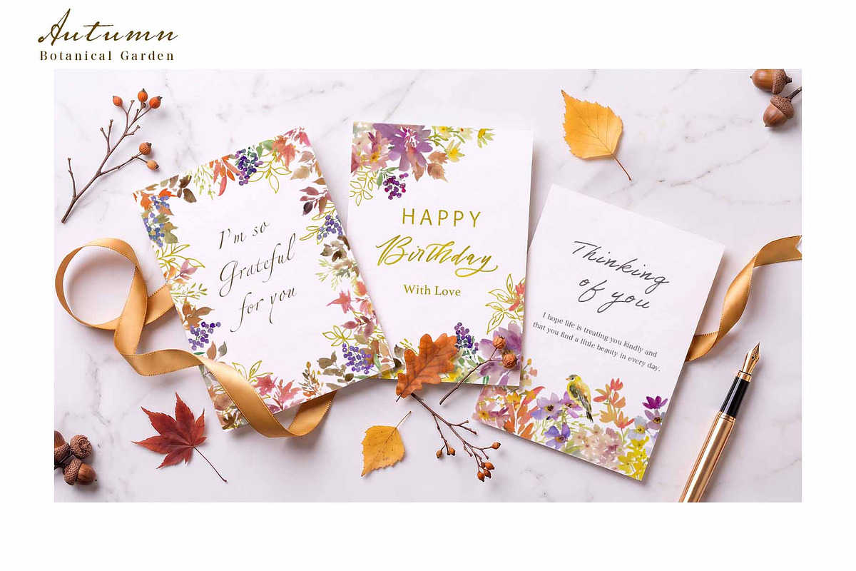 Watercolor Autumn botanical graphics, an Object Graphic by Sawango Designs (Photo 2 of 14)