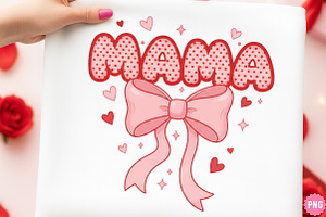 Coquette Valentine Mama Png, an Illustration by SinaCreation