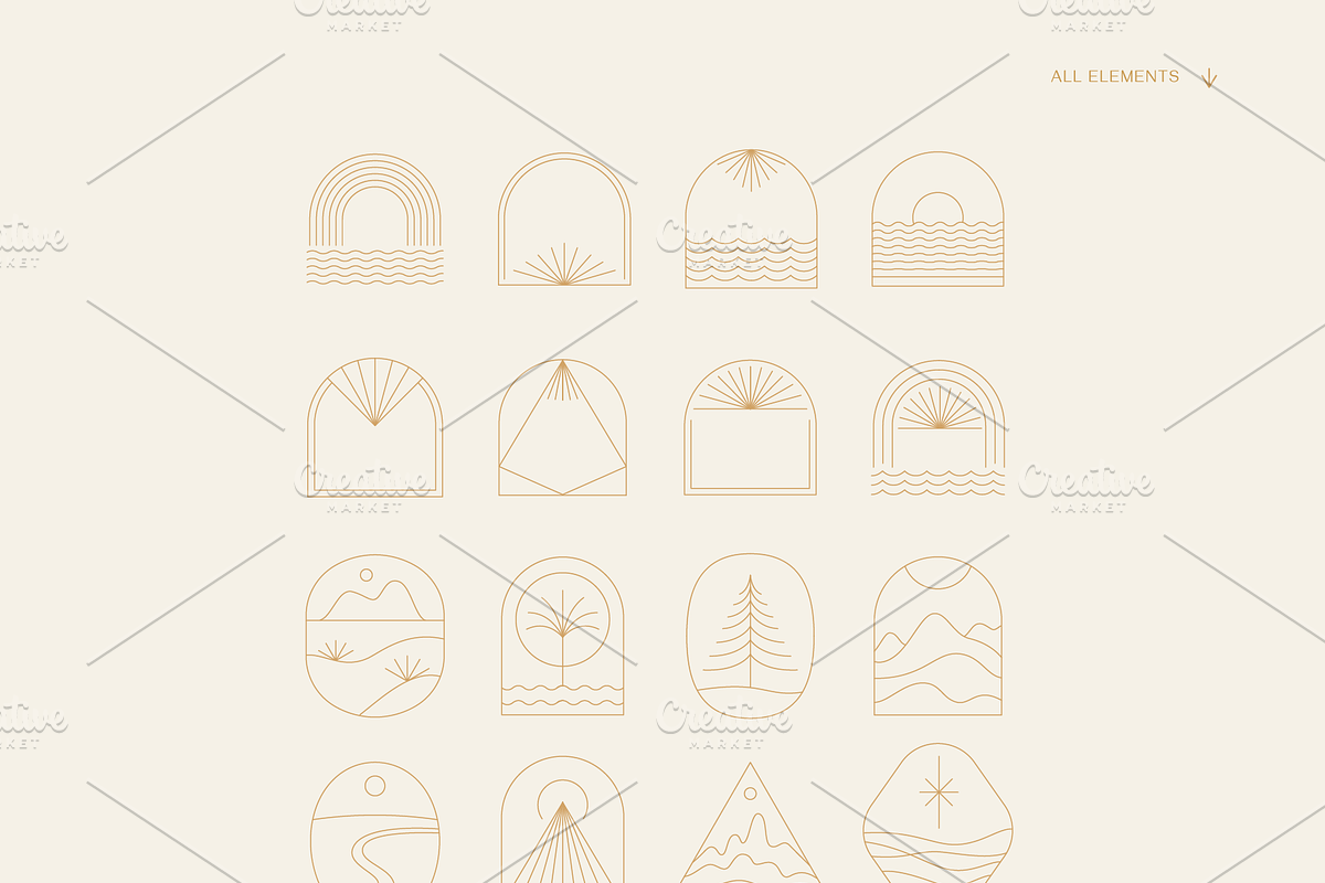 Abstract boho logos and frames, an Object Graphic by venimo (Photo 7 of 8)