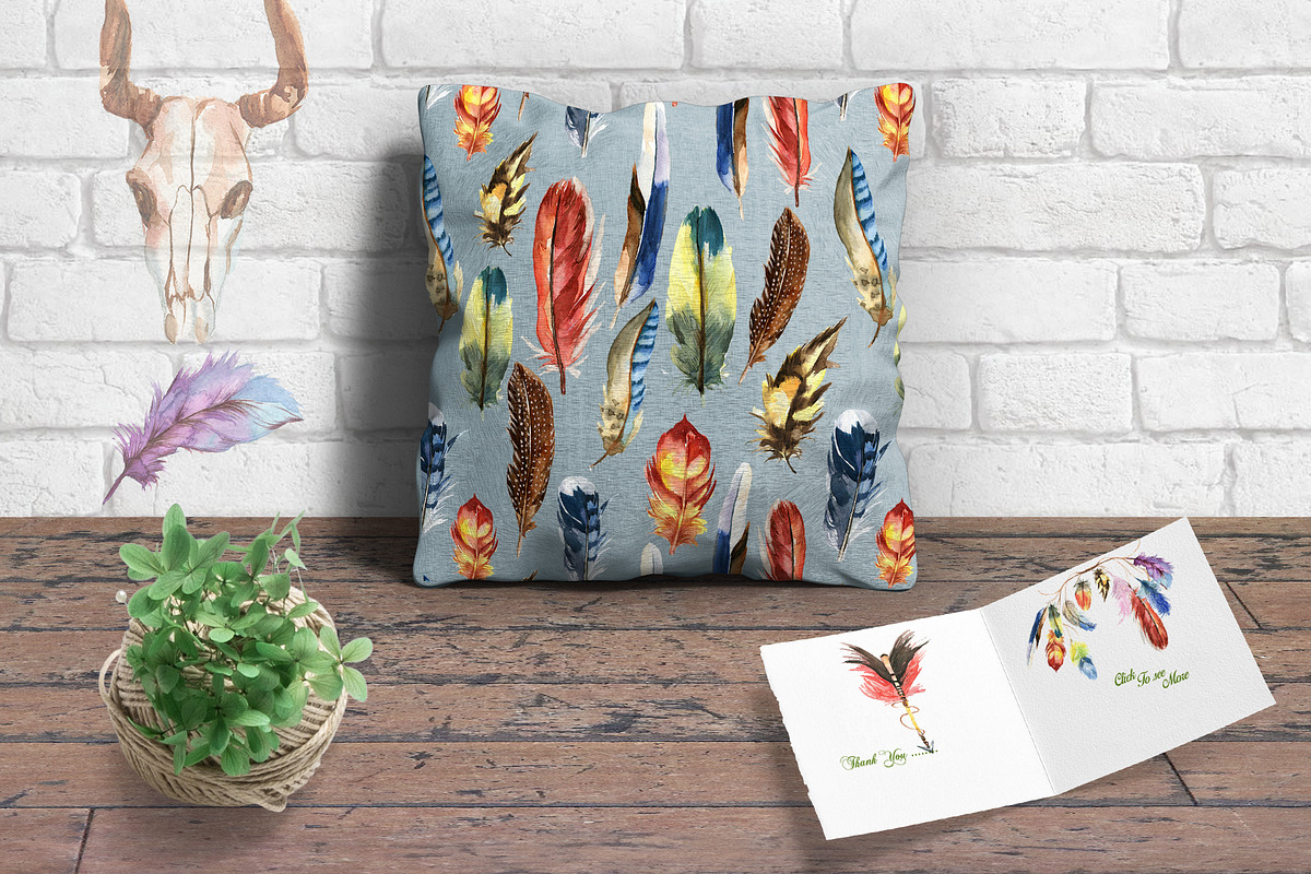 Watercolor Feathers, an Illustration by Pixavics (Photo 6 of 6)