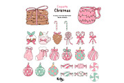 Coquette Pink Christmas Clipart, a Seasonal Illustration by KisbyArt (Thumbnail 5 of 10)