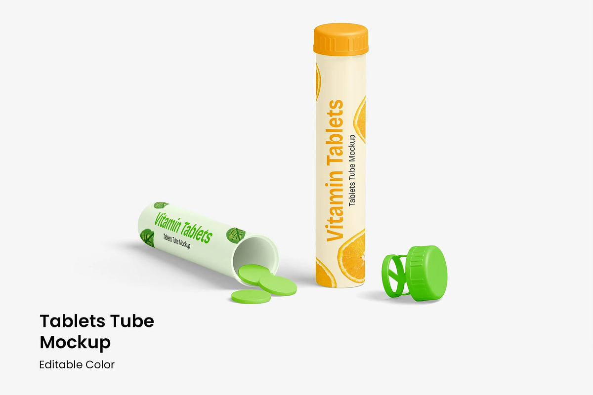 Tablets Tube Mockup, a Packaging Mockup by renderstockmarket