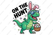 Dinosaur T Rex Easter PNG, on the Hu, an Illustration by CraftArtStudio (Thumbnail 1 of 4)