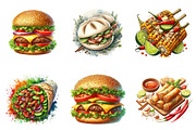 Street Food Watercolor Set PNG, an Illustration by SinaCreation (Thumbnail 5 of 7)