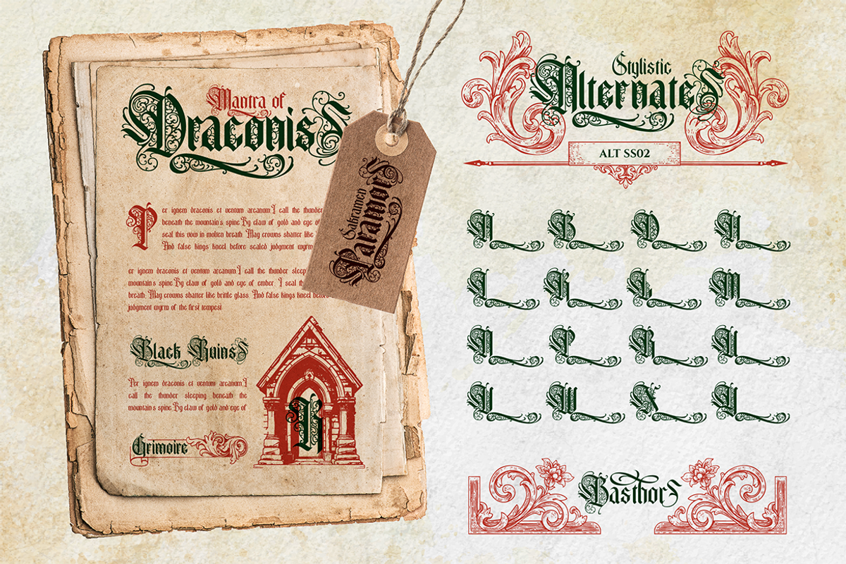 Basthor, a Blackletter Font by Burntilldead (Photo 8 of 12)