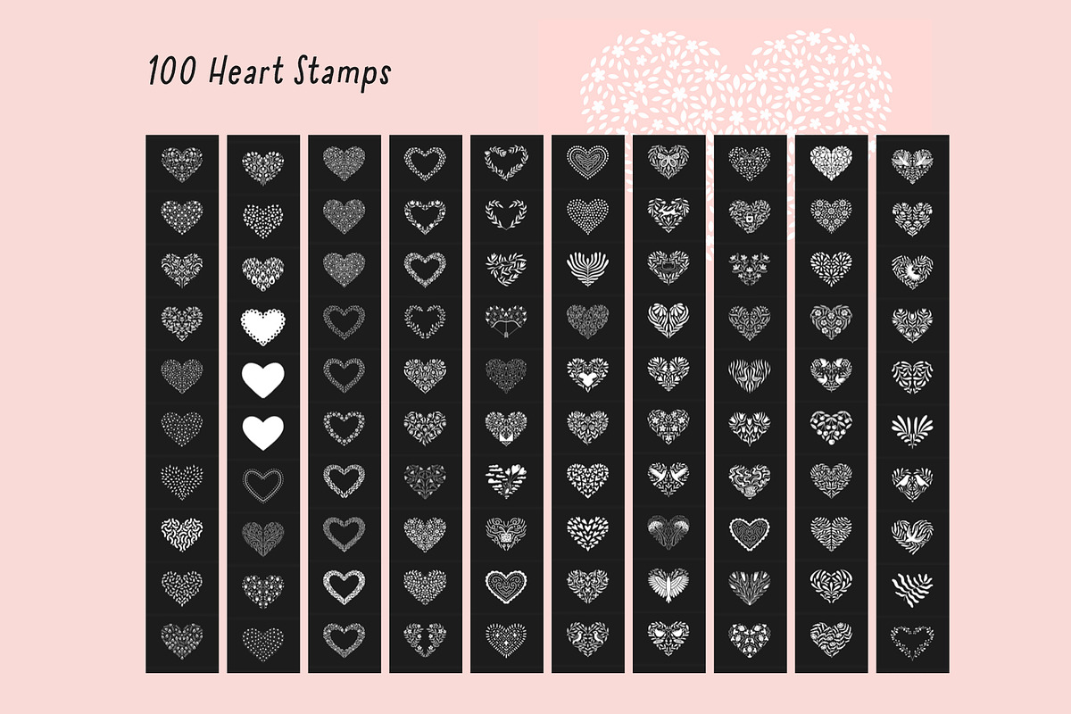100 Whimsical Hearts for Procreate, a Brush Add-On by Pencil Twist (Photo 2 of 8)