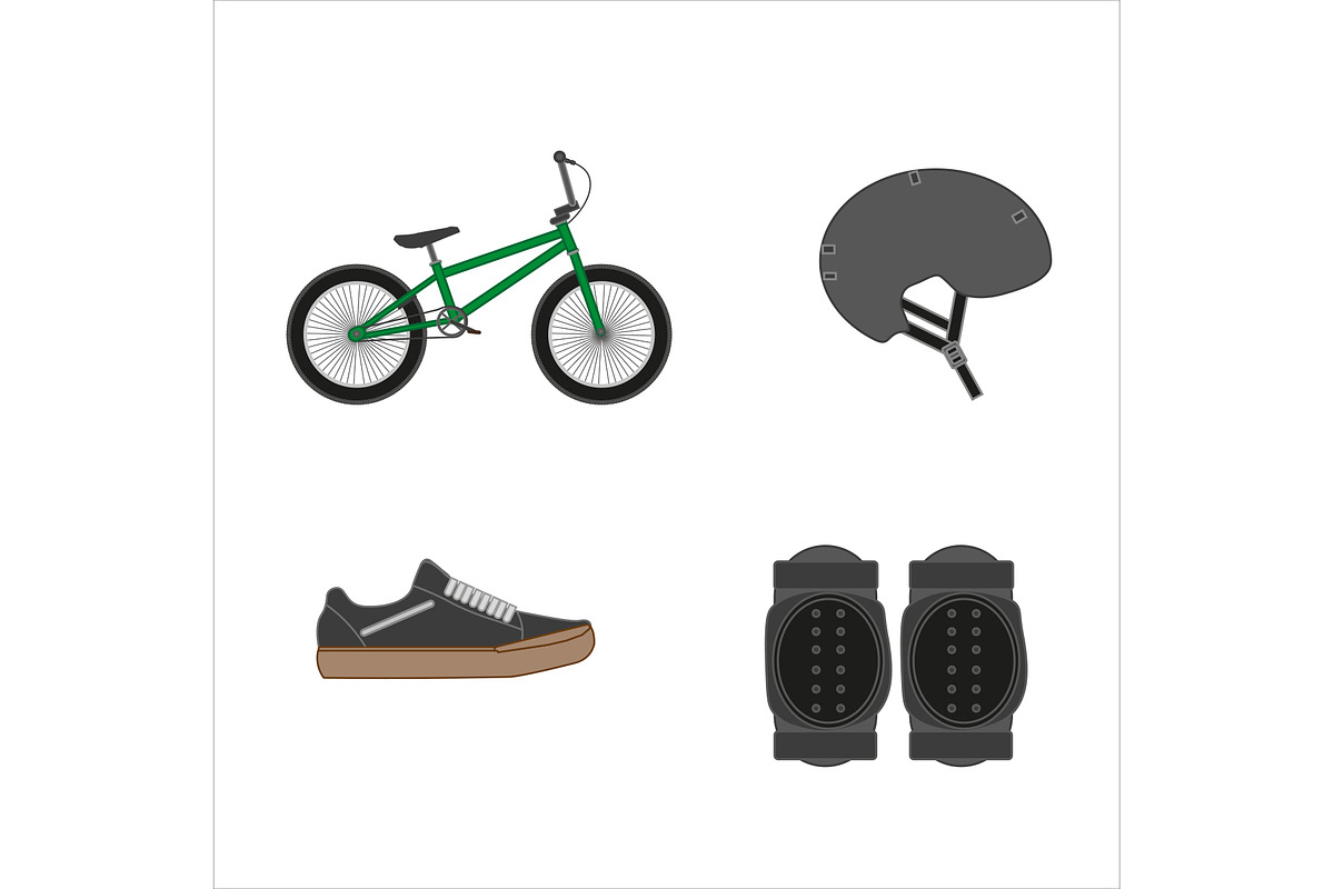 bmx bike riding objects on white bac, an Icon by robcar