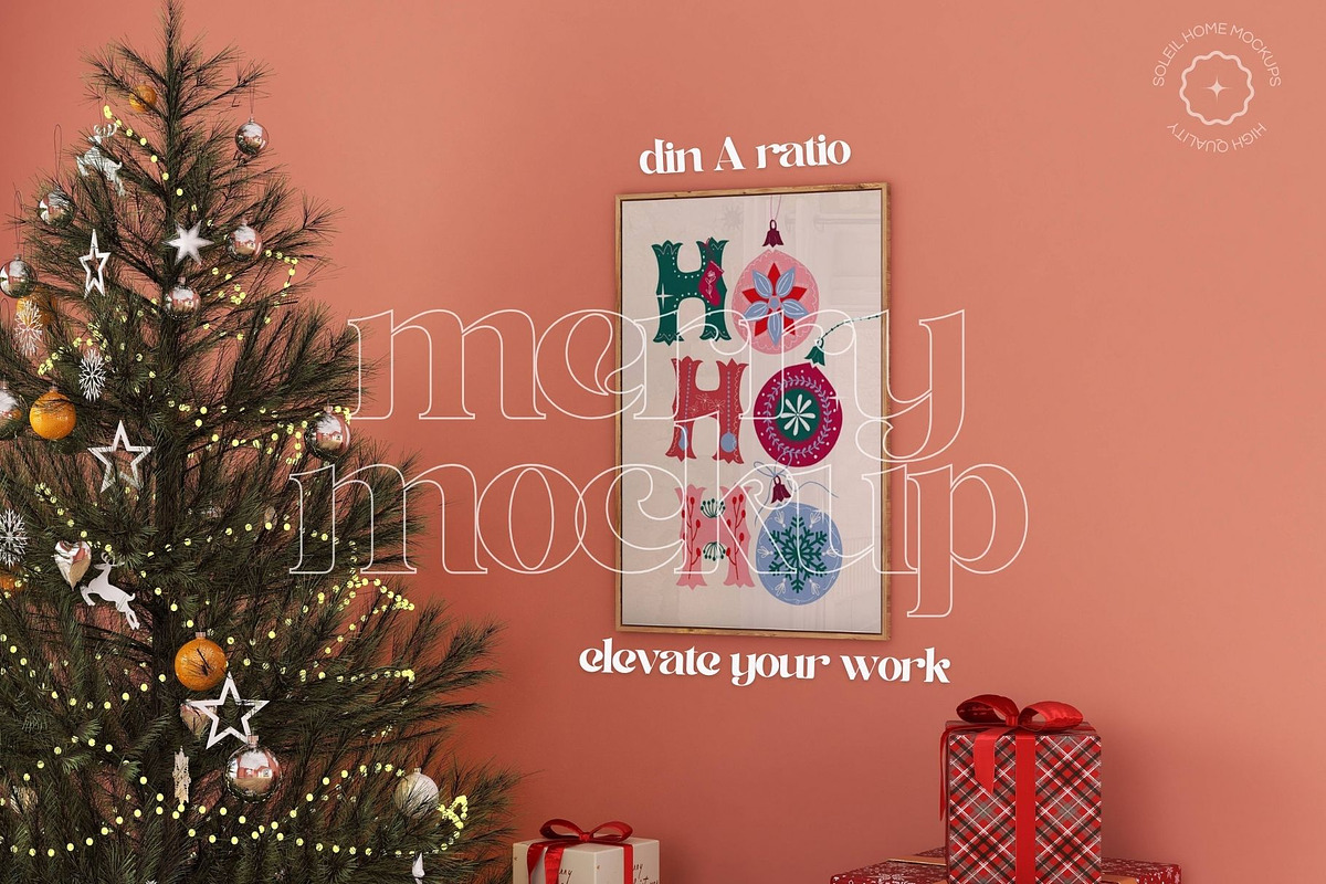 Christmas frame mockup bundle —MERRY, a Product Mockup by SoleilHomeMockups (Photo 10 of 12)