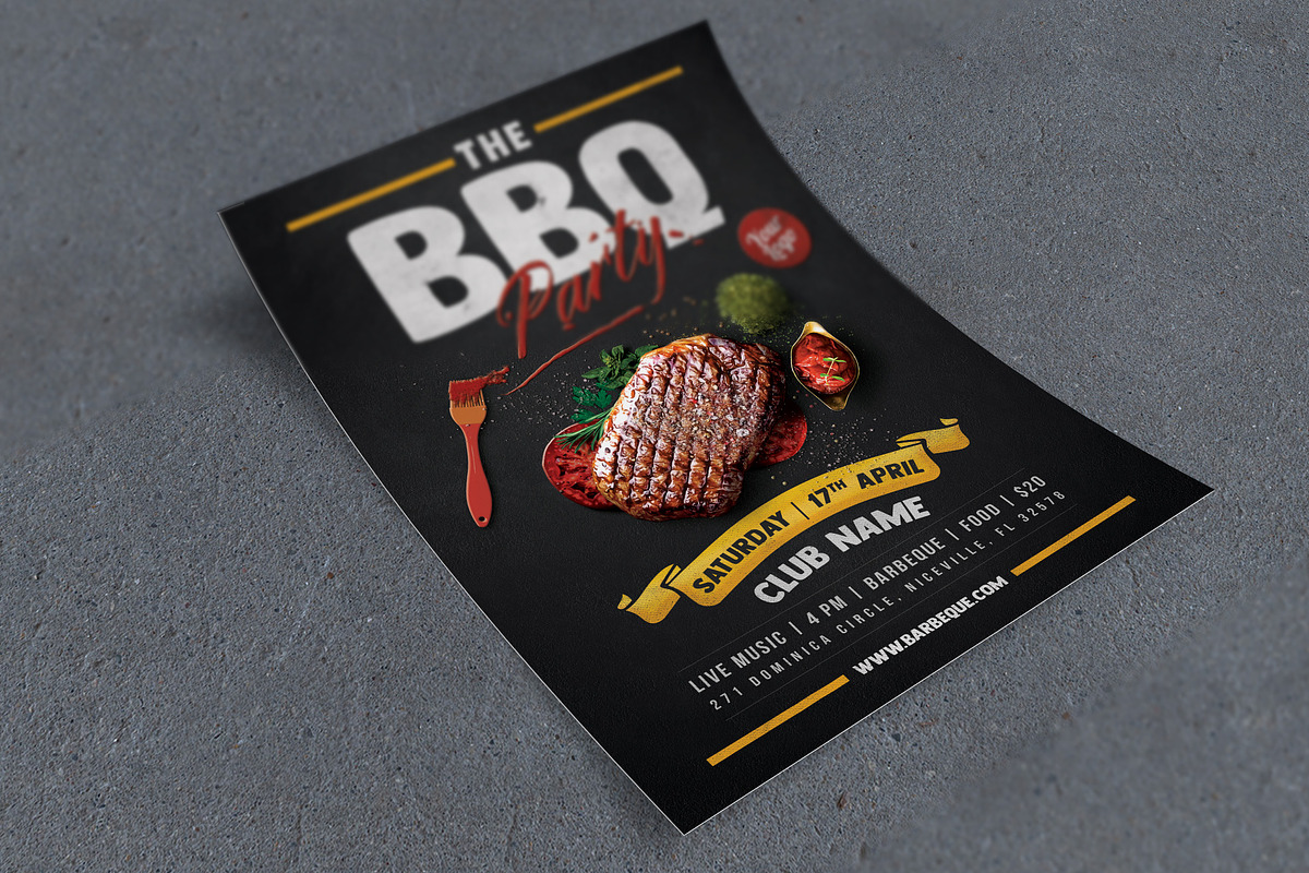 The BBQ Party Flyer, a Flyer Template by CREATIVE DUDE (Photo 1 of 5)