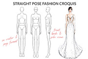 Straight Pose Fashion Croquis, a Person Illustration by Art by Lin (Thumbnail 1 of 5)