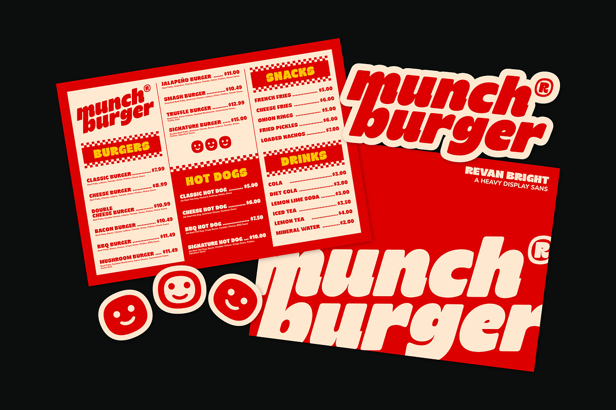 Revan Bright - Heavy Playful Sans, a Sans Serif Font by Mbonster Design Studio (Photo 9 of 16)