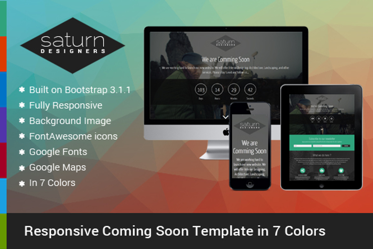 Saturn - Coming Soon Responsive, a Landing Page Template by Sainath Chillapuram