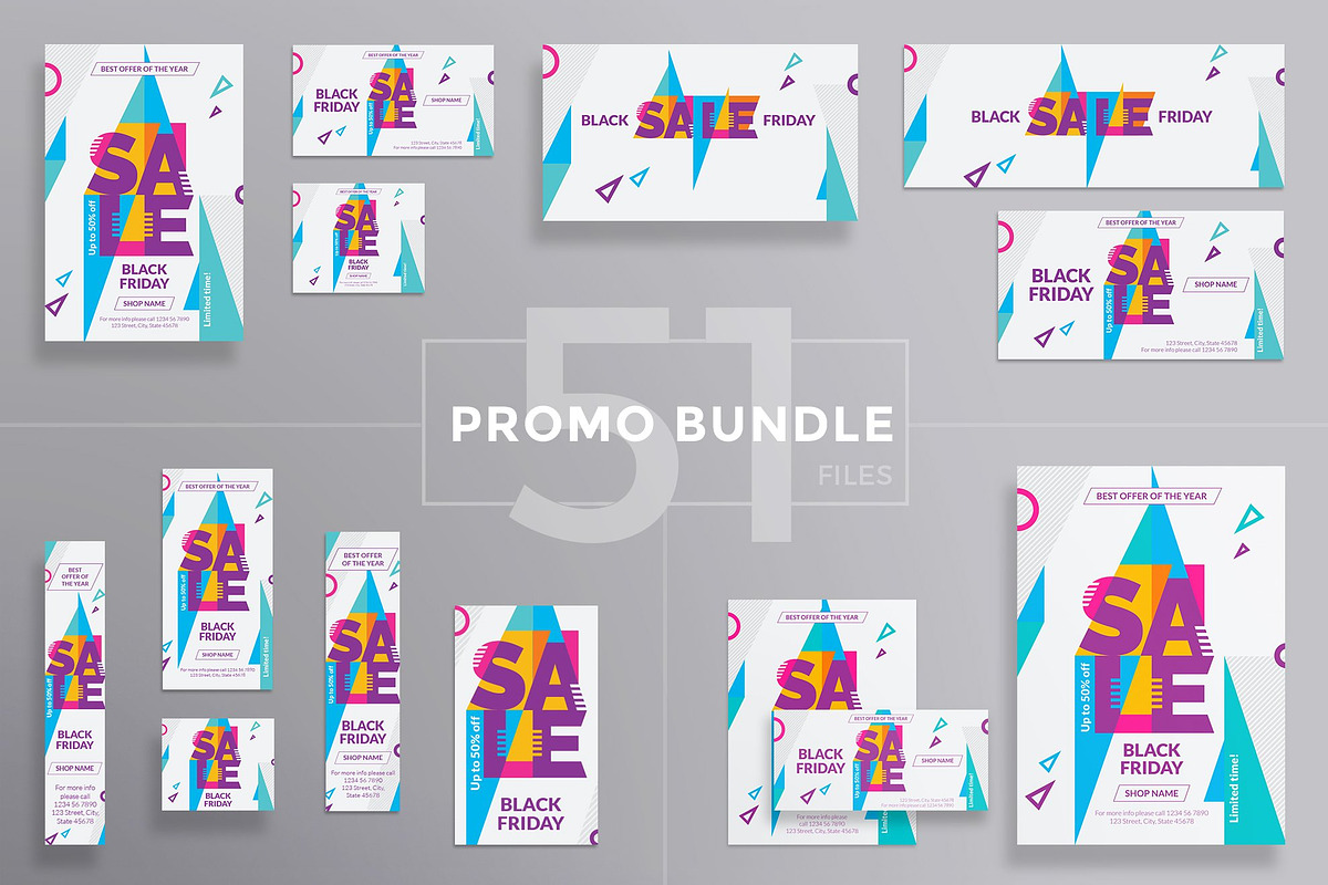 Black Friday Template Bundle Sale, a Marketing Template by Amber Graphics (Photo 3 of 11)