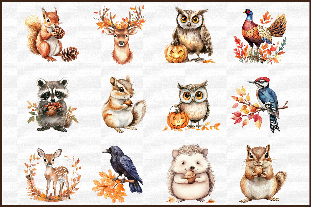 Autumn Forest Animals & Birds PNG, an Illustration by Sublimation Artist (Photo 3 of 6)