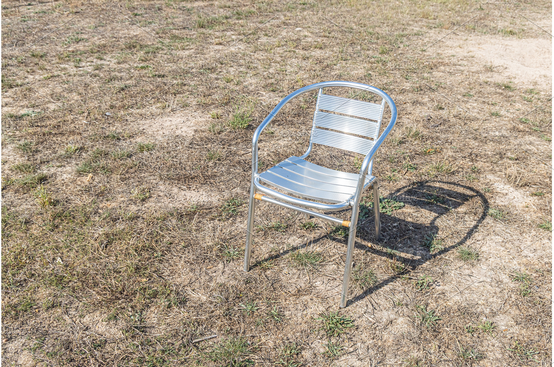 Metallic white chair on the gray, a Sports & Recreation Photo by Illustrations&photos