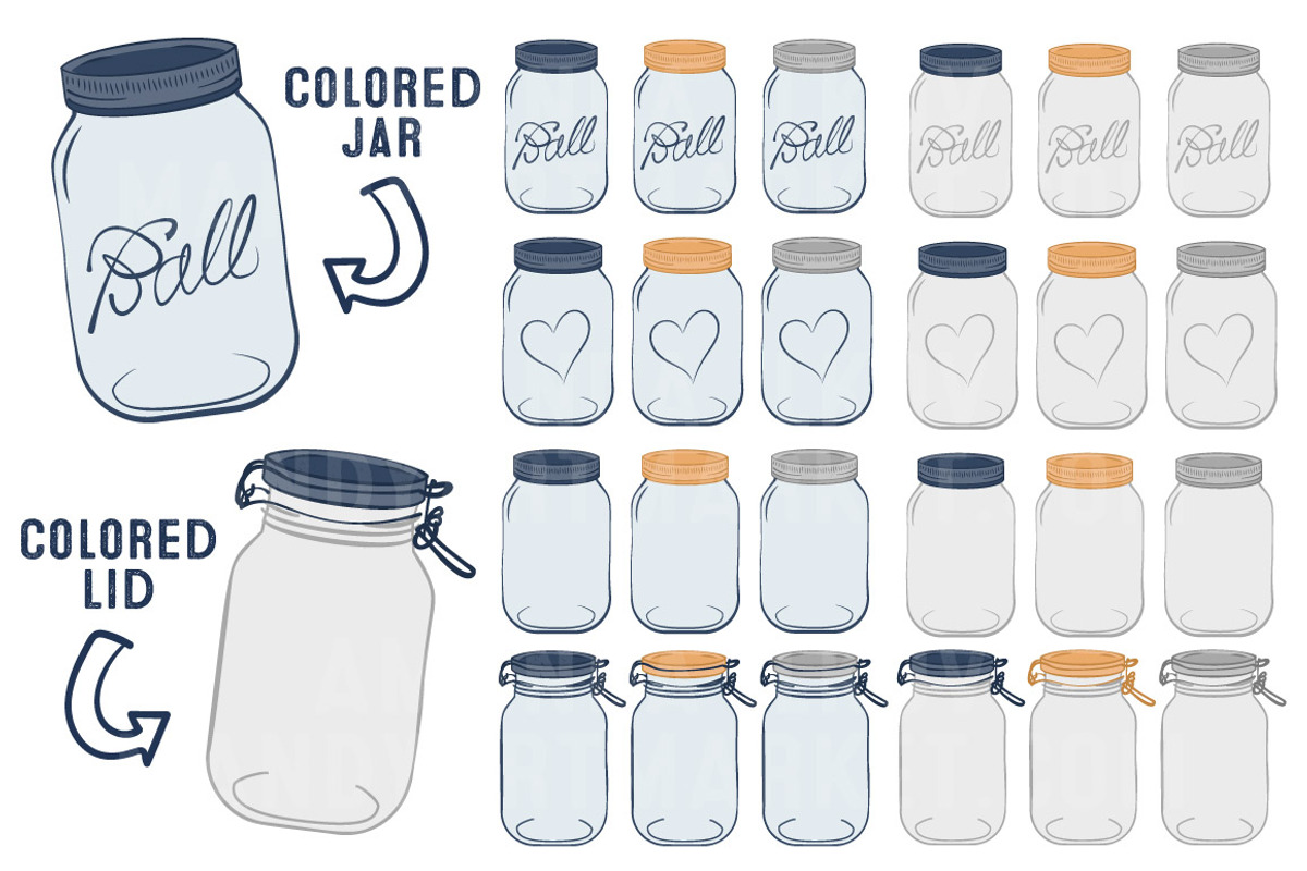 Navy Jar Vectors & Clipart, an Illustration by Amanda Ilkov (Photo 2 of 4)