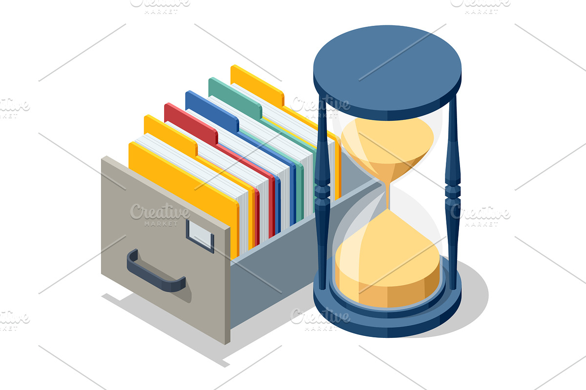 Isometric archive drawer with folder, a Finance Illustration by Golden Sikorka