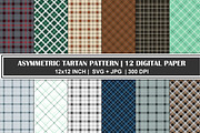 Asymmetric Tartan Pattern Bundle, a Pattern Graphic by Gfx Expert Team (Thumbnail 1 of 3)
