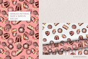 Watercolor Chocolate Patterns set, a Pattern Graphic by Gribanessa (Thumbnail 2 of 4)