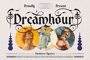 Dreamhour Typeface, a Blackletter Font by alit design (Thumbnail 1 of 20)