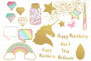 Magical Unicorns, Einhorn, Flat Gold, an Illustration by Mia's Graphic Design (Thumbnail 6 of 9)