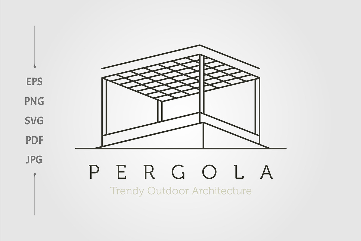 line art pergola modern vector logo, a Branding & Logo Template by lawoel