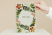 Fall Theme Greeting Card Template, a Seasonal Illustration by Helga Wigandt (Thumbnail 3 of 3)