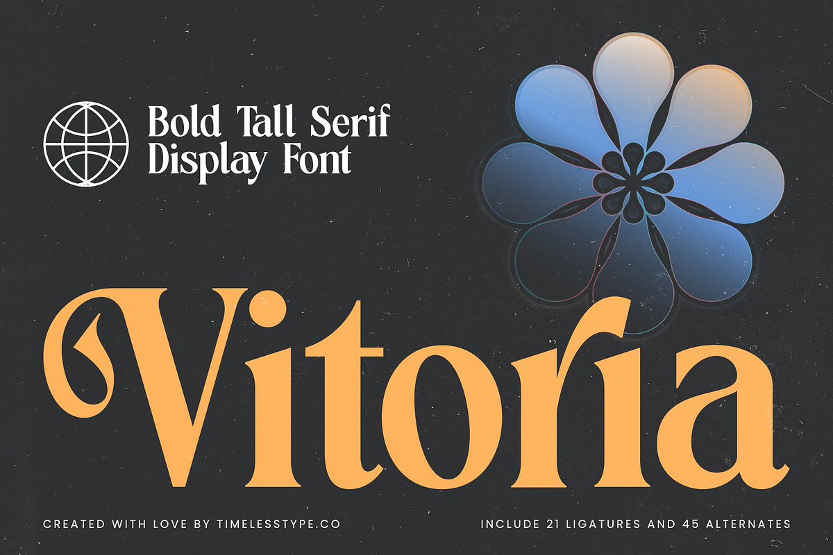 Vitoria Bold Tall Serif Display Font, a Serif Font by timelesstype.co (Photo 1 of 20)