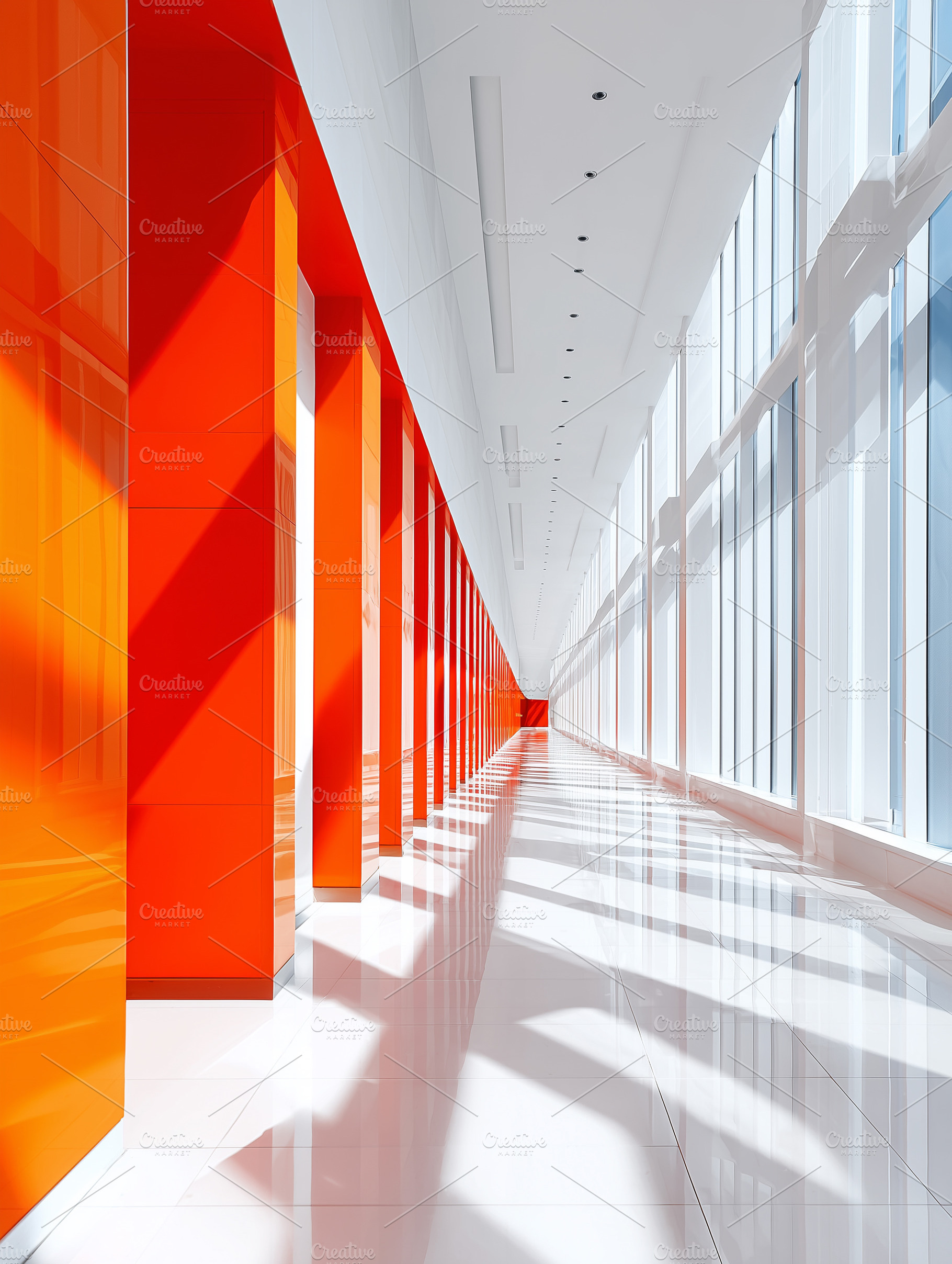 Modern architectural corridor, an Architecture Photo by MistyDay