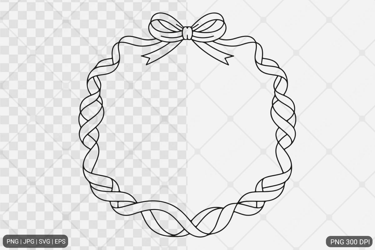 Bow Frame SVG PNG Bundle, an Illustration by Actual Pixel (Photo 14 of 19)