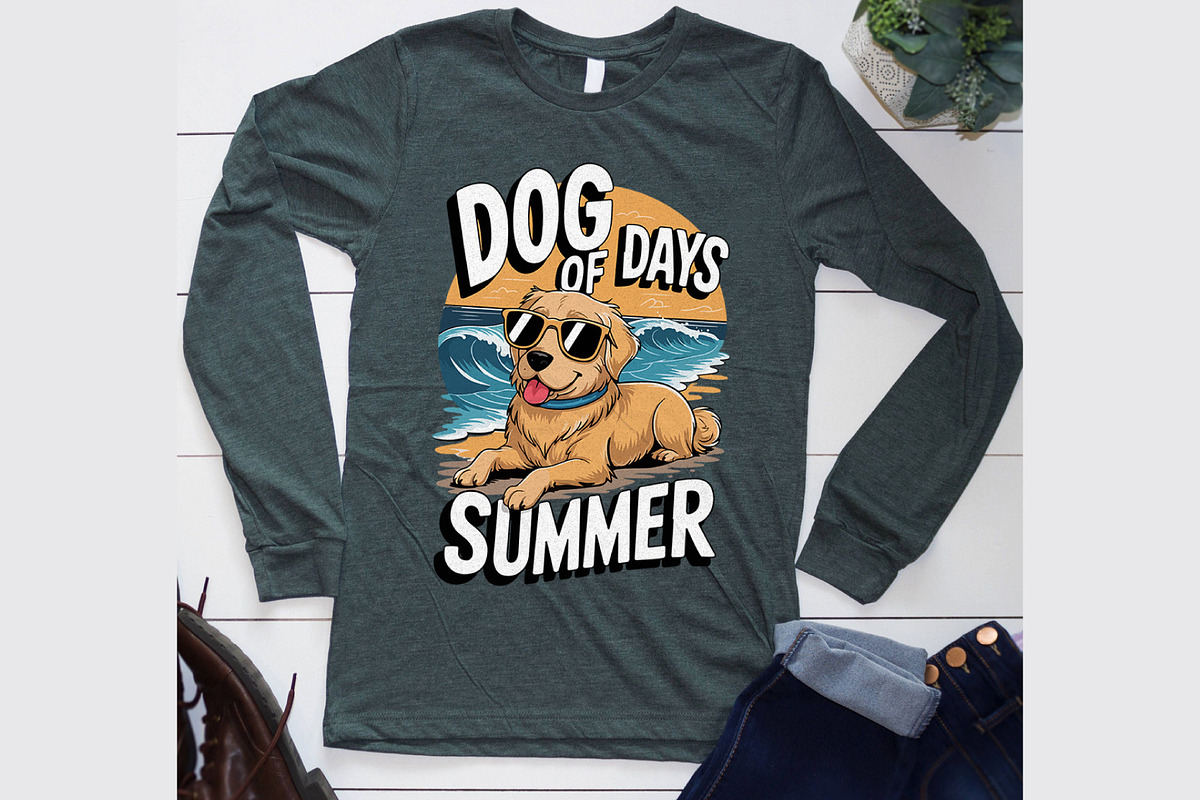 Summer Dog Digital Shirt Design, a Graphic by Vector Portal (Photo 3 of 5)