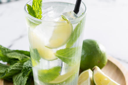 Classic Mojito Cocktail with Lime and Mint