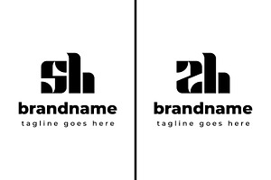 Letters SH and ZH Monogram Logo, a Branding & Logo Template by Pray Art Design Studio