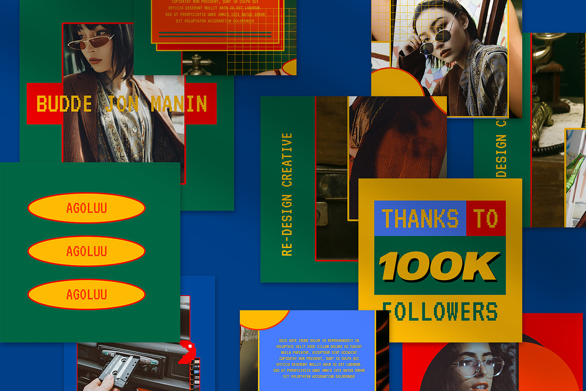 Retro-fire Puzzle Instagram Feed, a Social Media Template by Azruca (Photo 5 of 6)